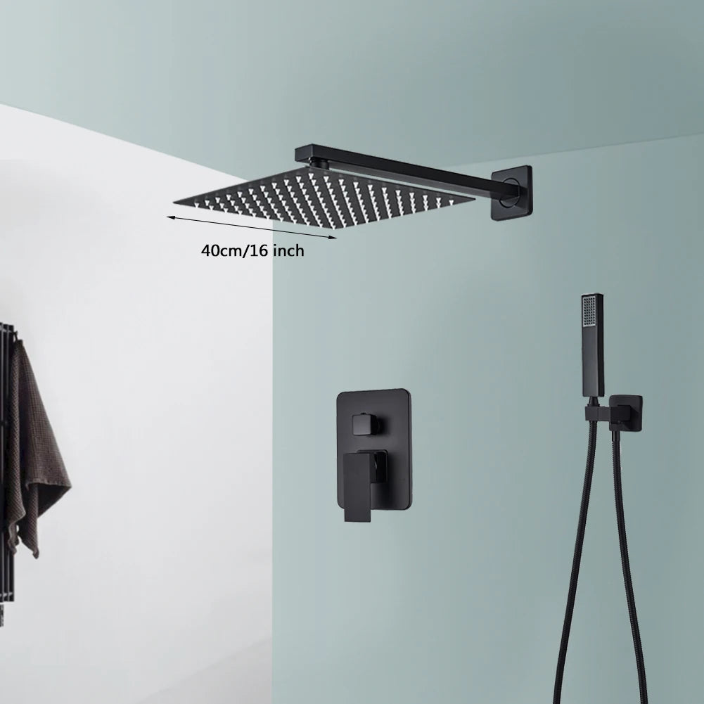 Wall Mounted Rainfall Shower Kit Concealed Embedded Box