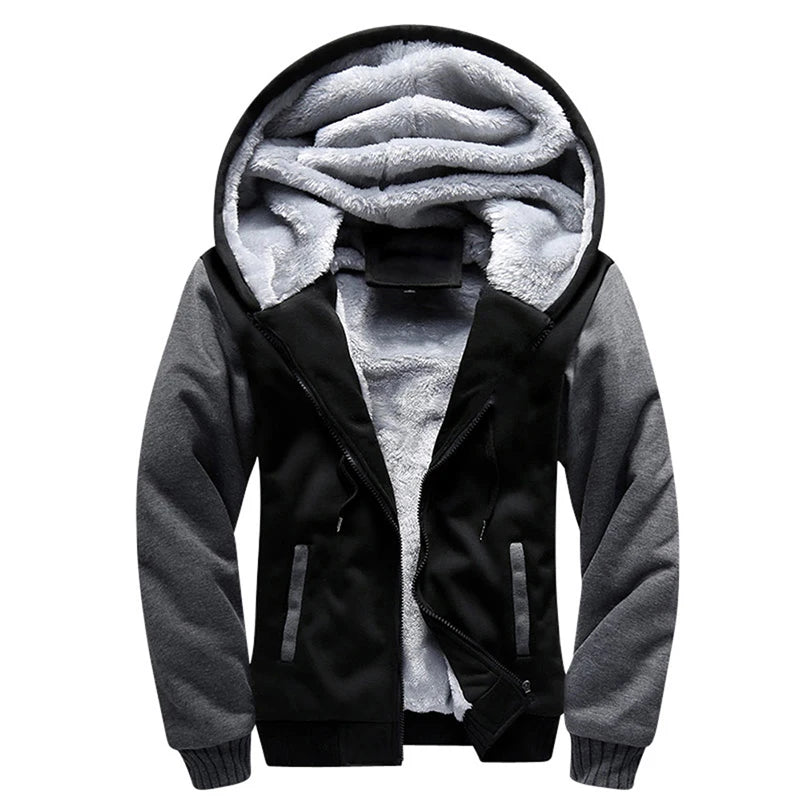 Thicken Winter Jackets for Men Fleece Long Sleeve