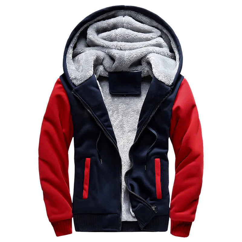 Thicken Winter Jackets for Men Fleece Long Sleeve