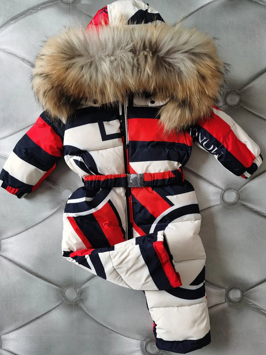 Winter Down Overall Children Snowsuit