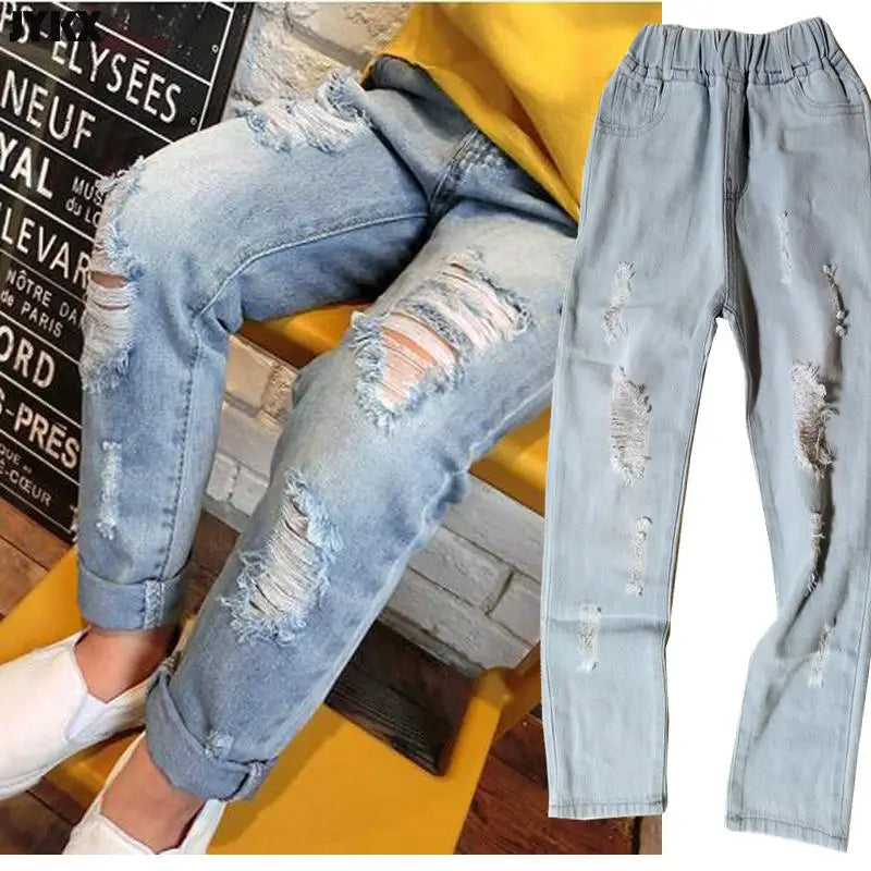 Fashion Denim Casual Loose Cuffed Jeans