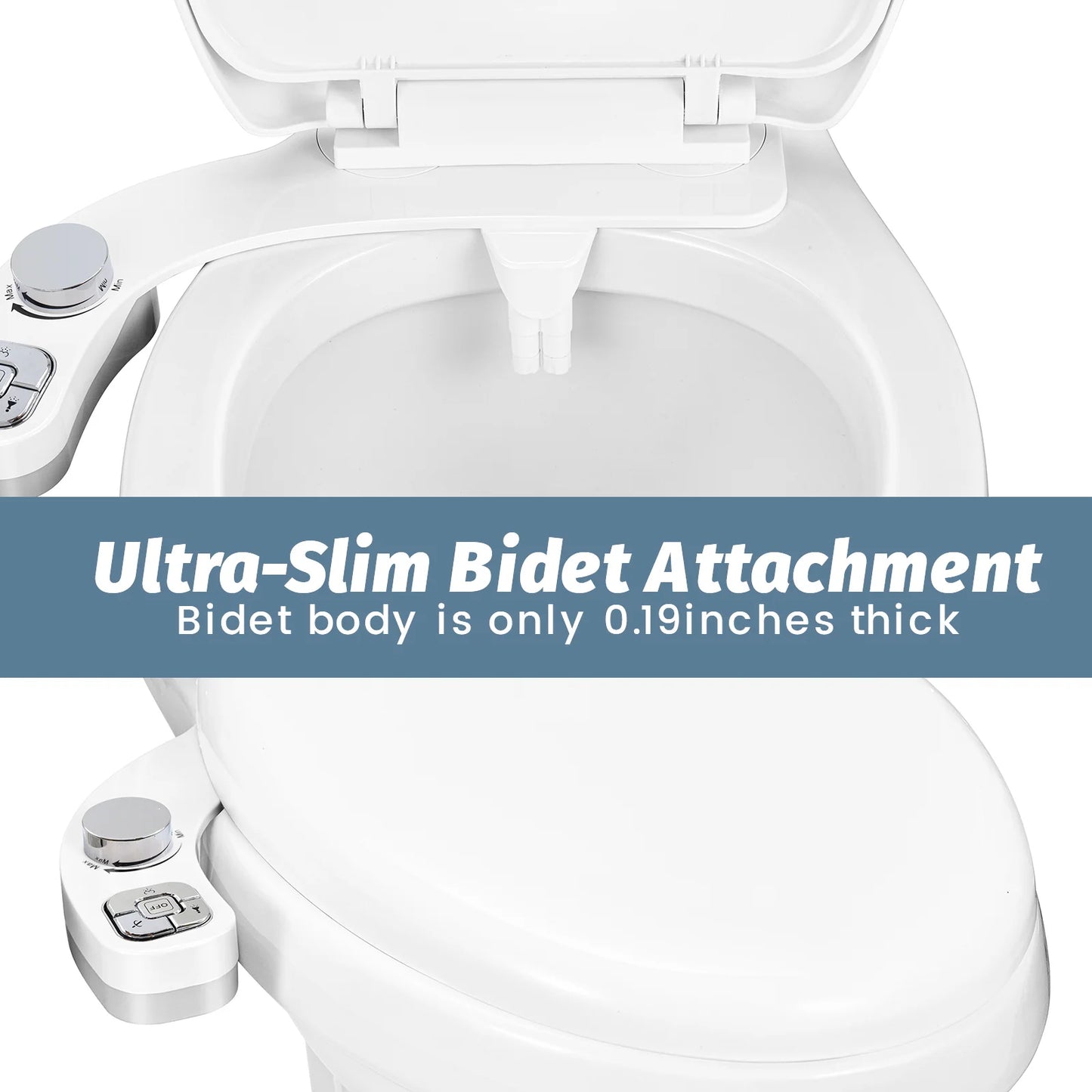 New Bidet Toilet Seat Attachment Ultra-Thin 3 Functions