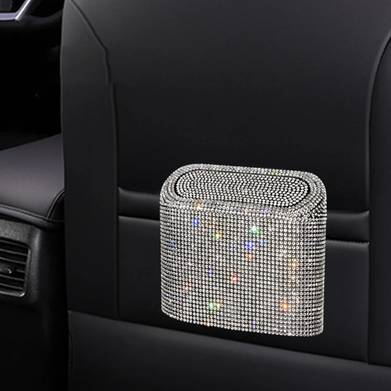 Bling Rhinestone Door Trash Bin