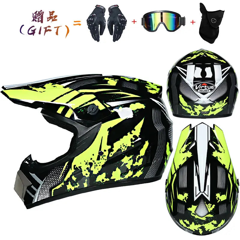 3 Piece Off-Road Helmet Set