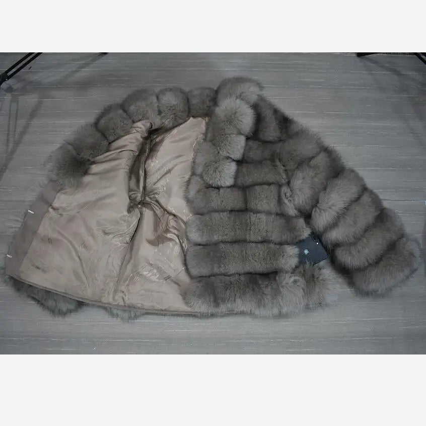 Real Fox Fur Coat Women Vest Detachable