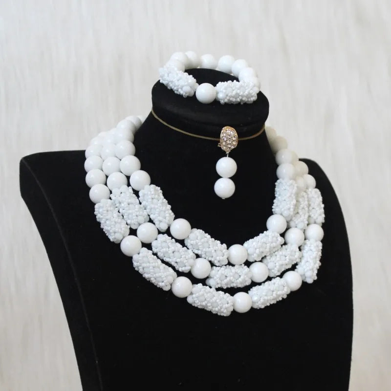 4UJewelry Pure White African Nigerian Traditional Beads