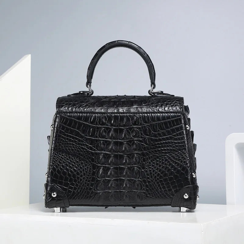 Exotic Alligator Leather Lady Cross Shoulder Bag