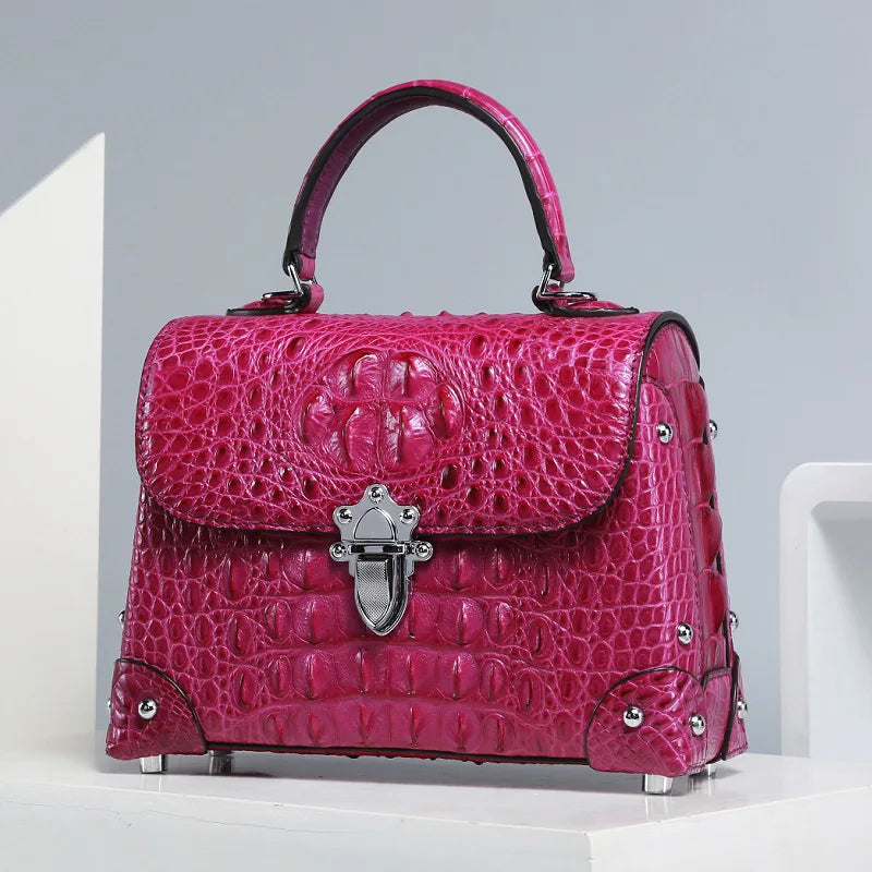 Exotic Alligator Leather Lady Cross Shoulder Bag