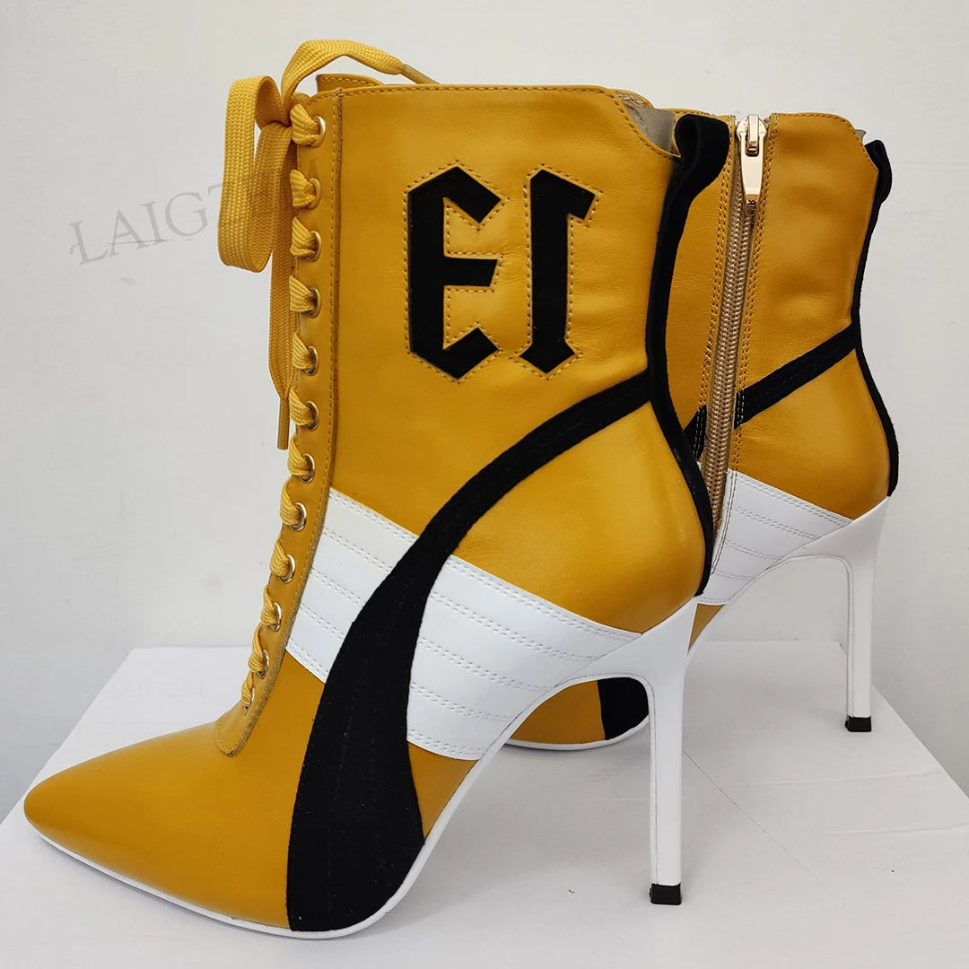 Ankle Boots Leather Lace Up