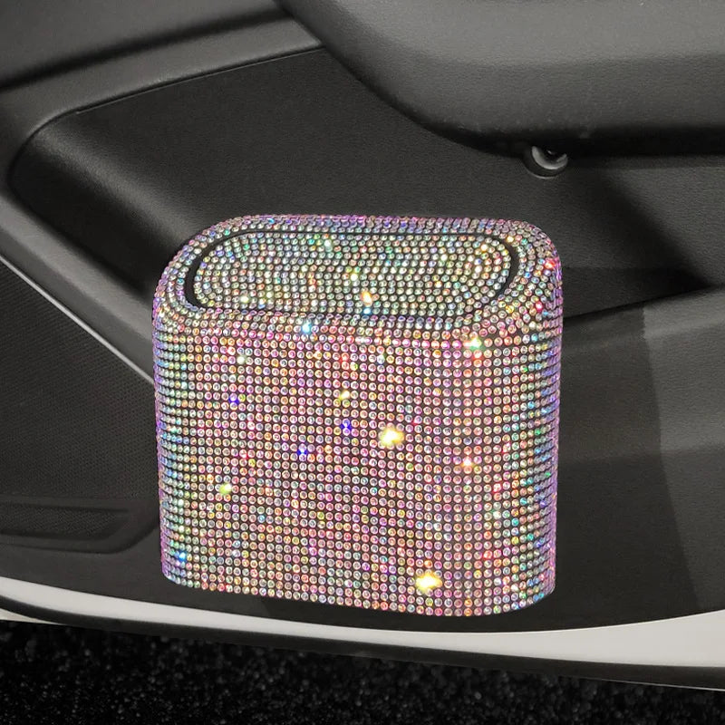 Bling Rhinestone Door Trash Bin