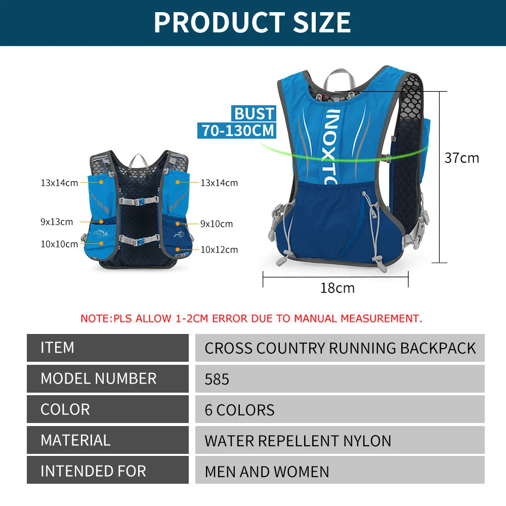 INOXTO Men's Women's Sports Backpack Marathon Moisturizing Vest