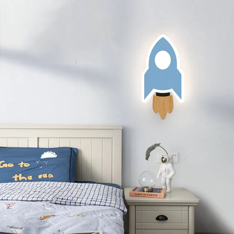 LED Rocket Wall Lamp for Bedroom Kid's Room