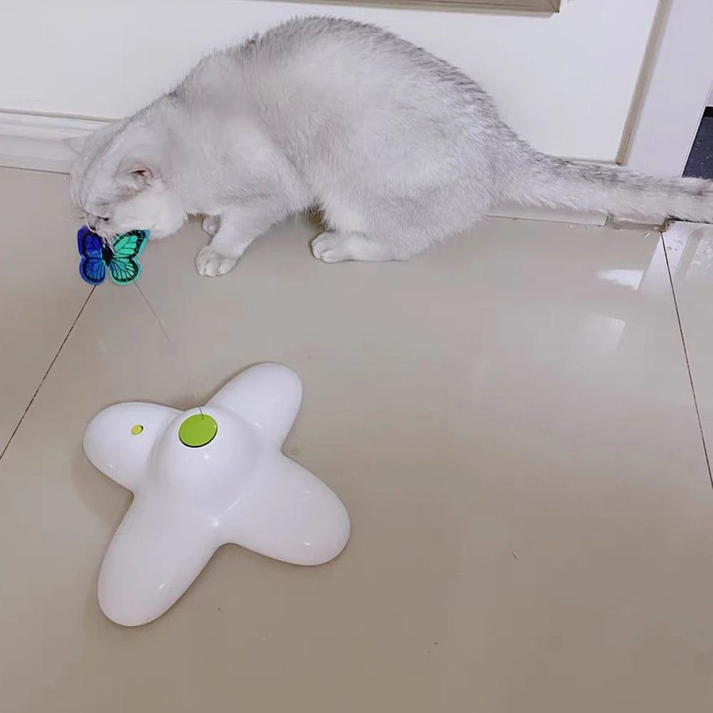 Cat Toy Interactive Flutter Bug 360 Degree Rotating Motion