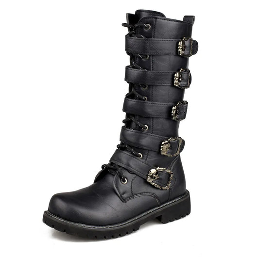 PU Leather Motorcycle Boots