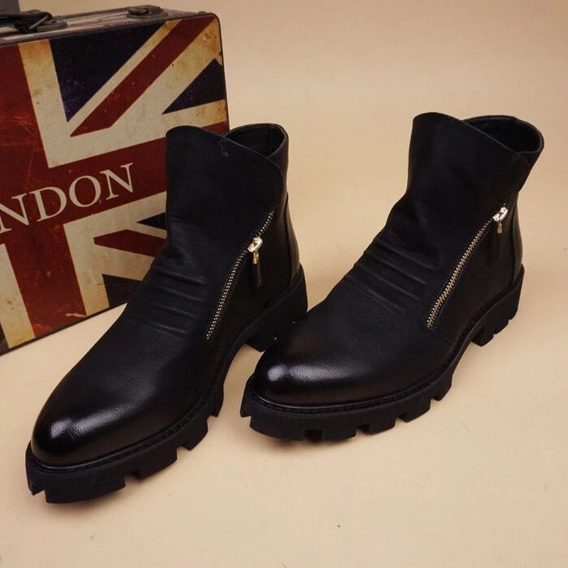 Fashion Leather Chelsea Boots Slip Ons