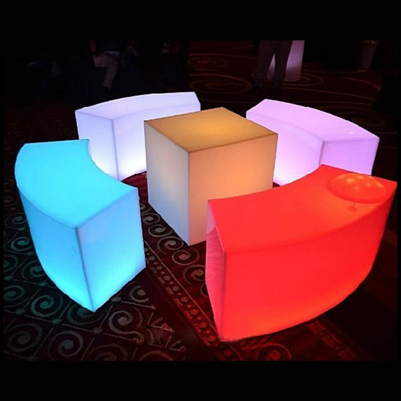 LED Bar Chair Stool, Waterproof, Rechargeable, 16 Color Changing, Home Furniture, SK-LF29, L120 * W43 * H43cm