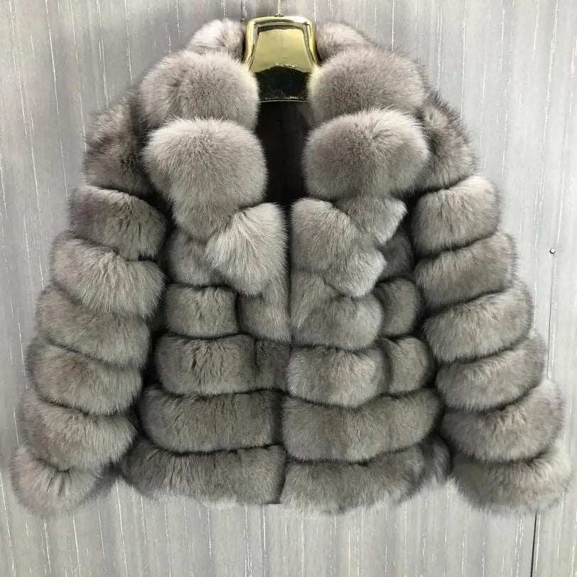 Real Fox Fur Coat Women Vest Detachable