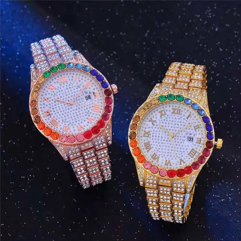 Iced Out Colorful Women Fashion Crystal Watch