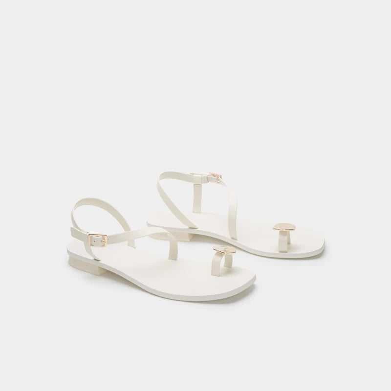 Bohemian Roman Sandals Versatile One Button Flats