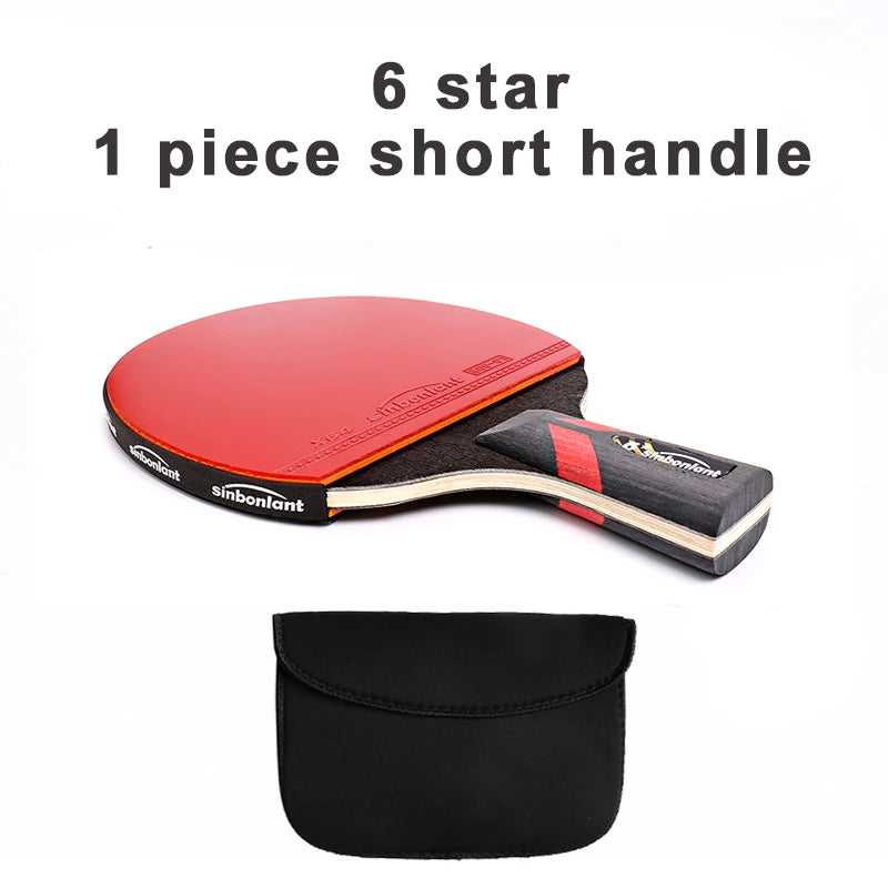 Professional Tennis Table Racket Short Long Handle Carbon Blade Rubber