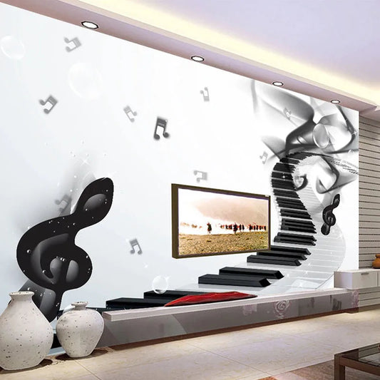 3D Wallpaper Modern Musical Note Murals