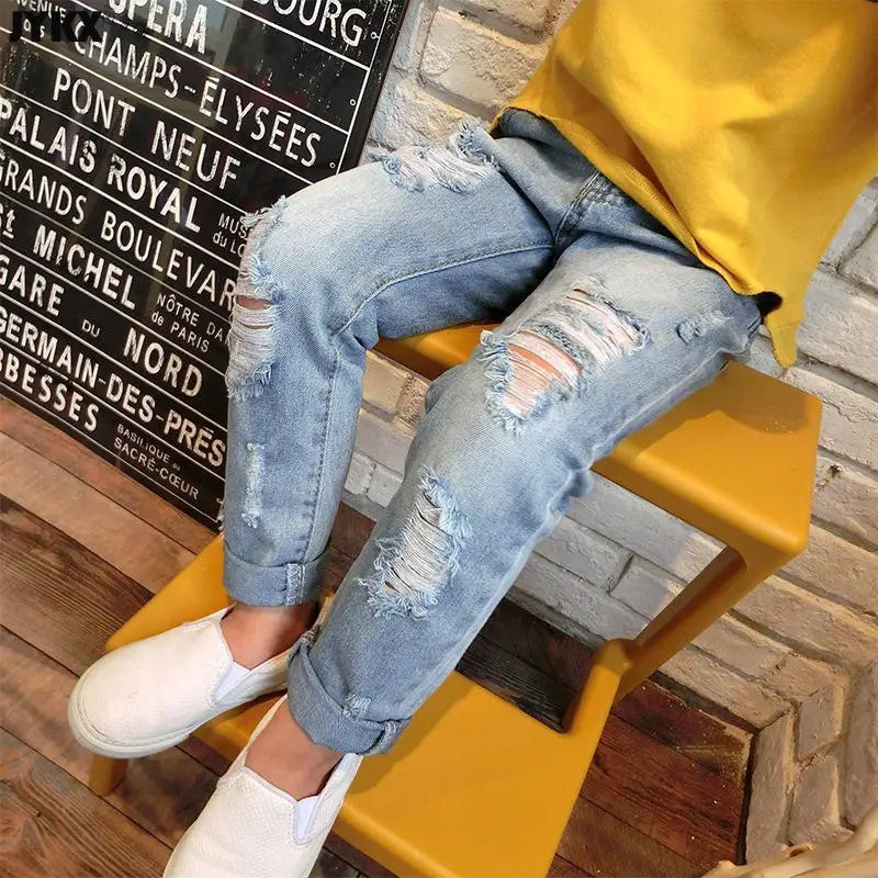 Fashion Denim Casual Loose Cuffed Jeans
