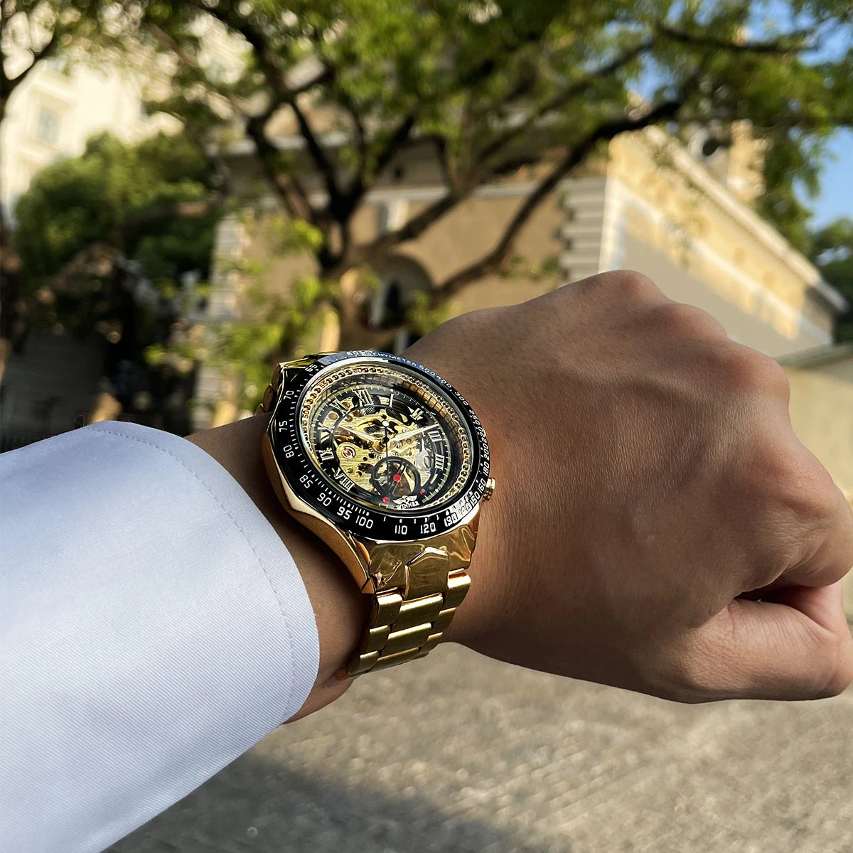 Mechanical Sport Design Bezel Fashion Watch