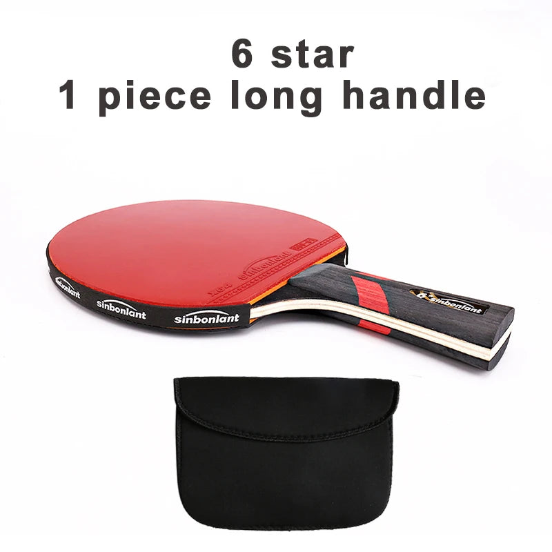 Professional Tennis Table Racket Short Long Handle Carbon Blade Rubber