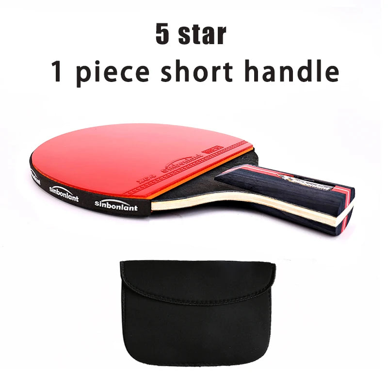 Professional Tennis Table Racket Short Long Handle Carbon Blade Rubber