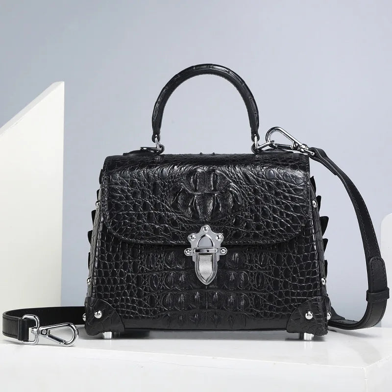 Exotic Alligator Leather Lady Cross Shoulder Bag