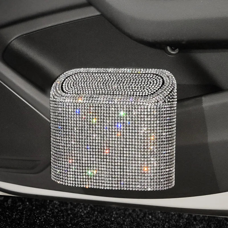 Bling Rhinestone Door Trash Bin