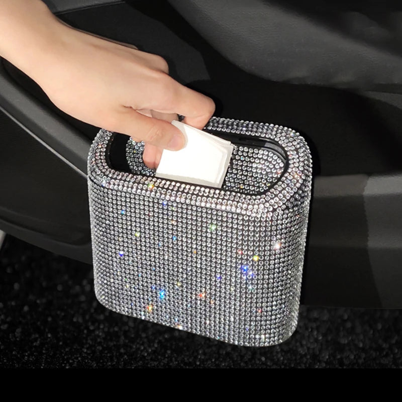 Bling Rhinestone Door Trash Bin