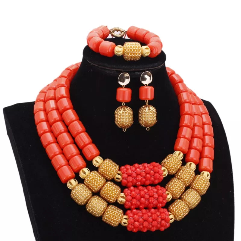 Dudo 10 Colors 3 Layers Artificial Coral Beads African Nigerian Jewelry