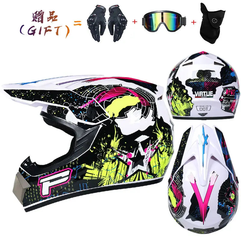 3 Piece Off-Road Helmet Set