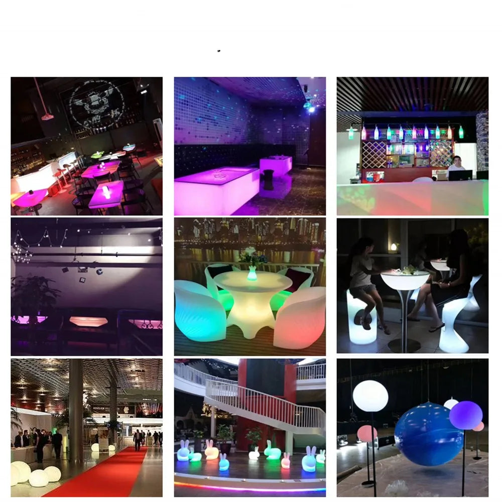 Outdoor Waterproof Cube Seat Rechargeable LED Chair RGB Remote