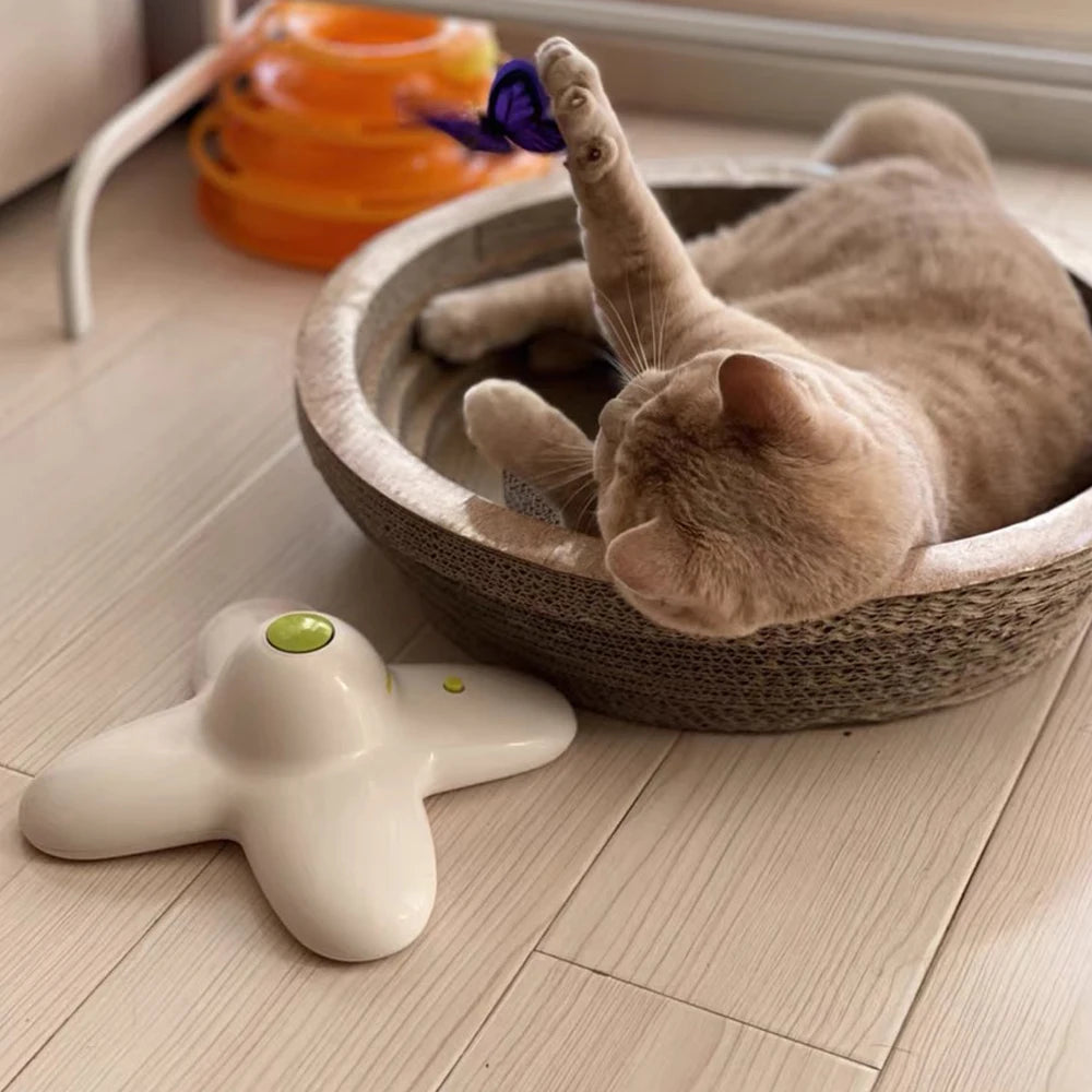 Cat Toy Interactive Flutter Bug 360 Degree Rotating Motion