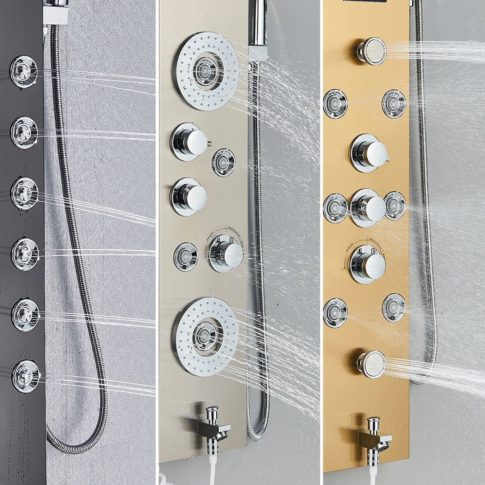 LED Rain Waterfall Shower Column Digital Display