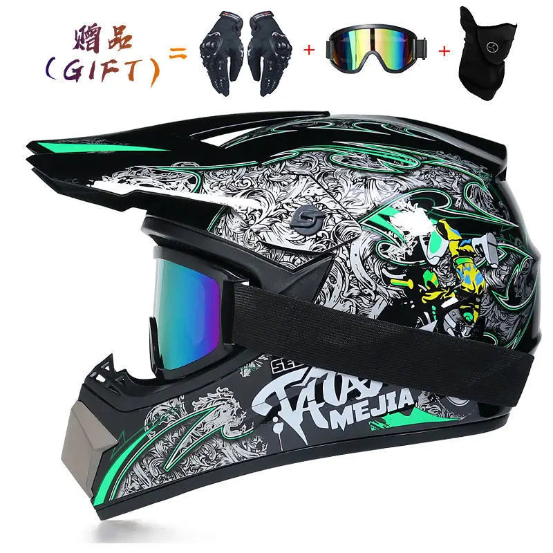 3 Piece Off-Road Helmet Set