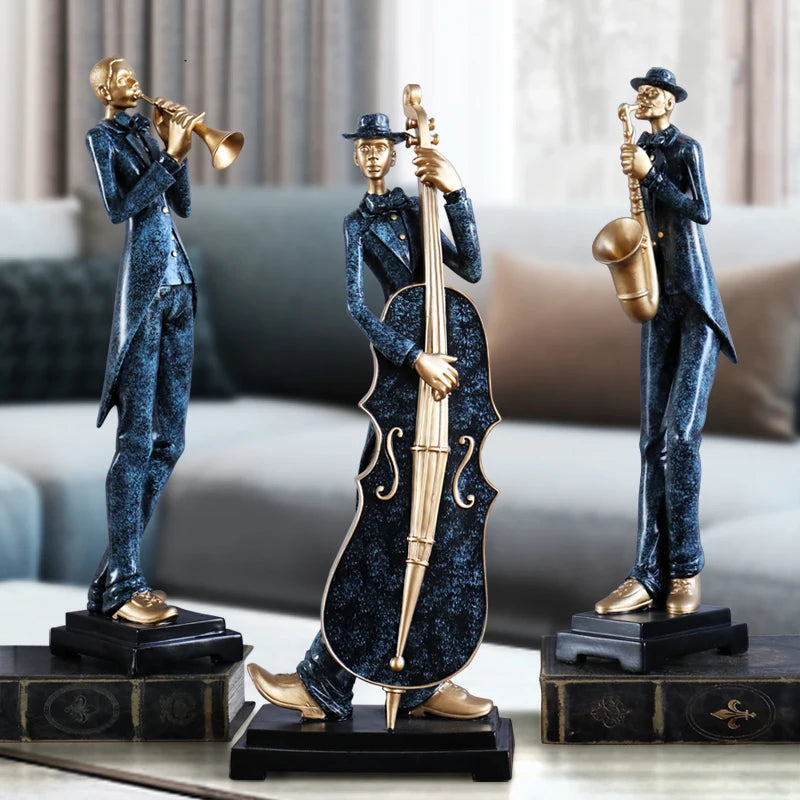 Resin Craft Negro Musician Music Band Statues