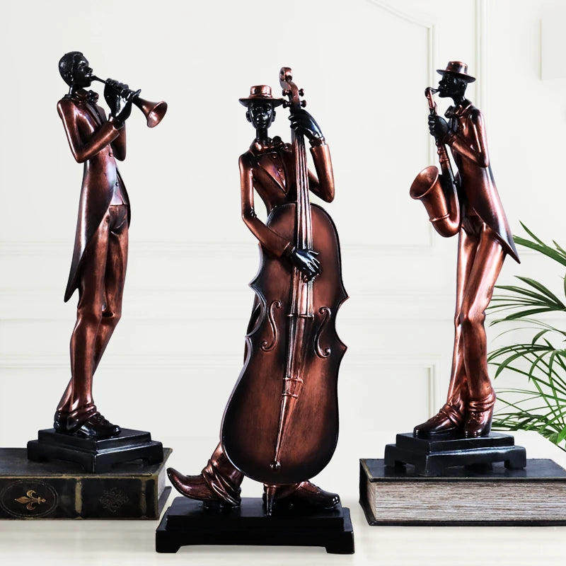 Resin Craft Negro Musician Music Band Statues