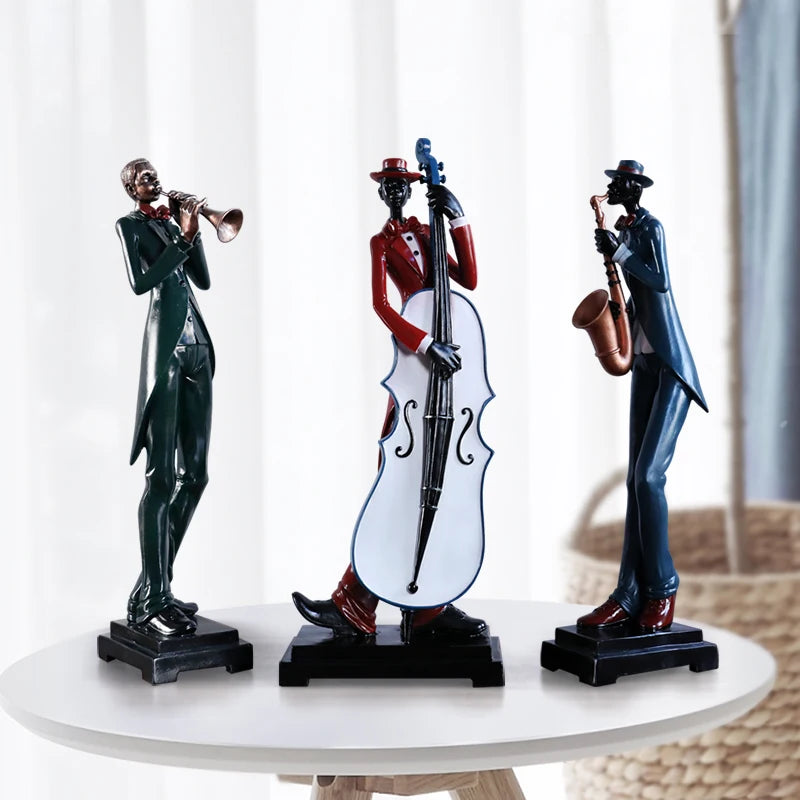 Resin Craft Negro Musician Music Band Statues