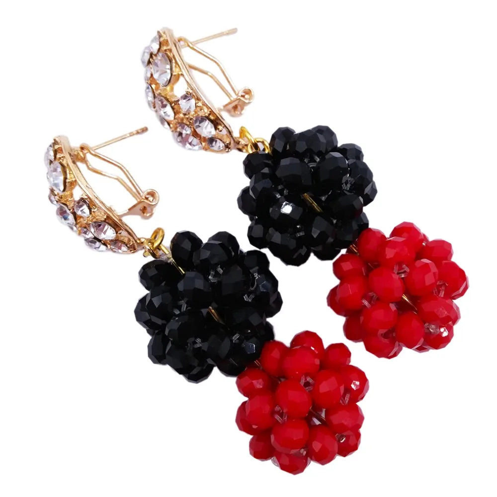 Pretty Opaque Red and Black African Beads Jewelry Set