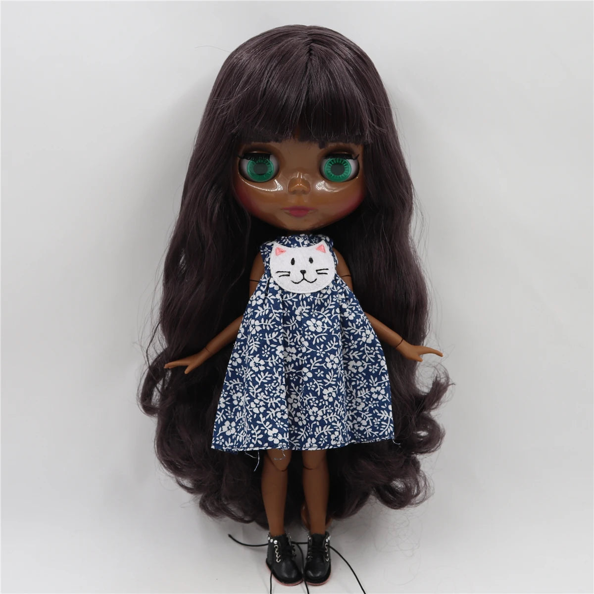 Black Skin Tone Deep Purple Hair Baby Doll