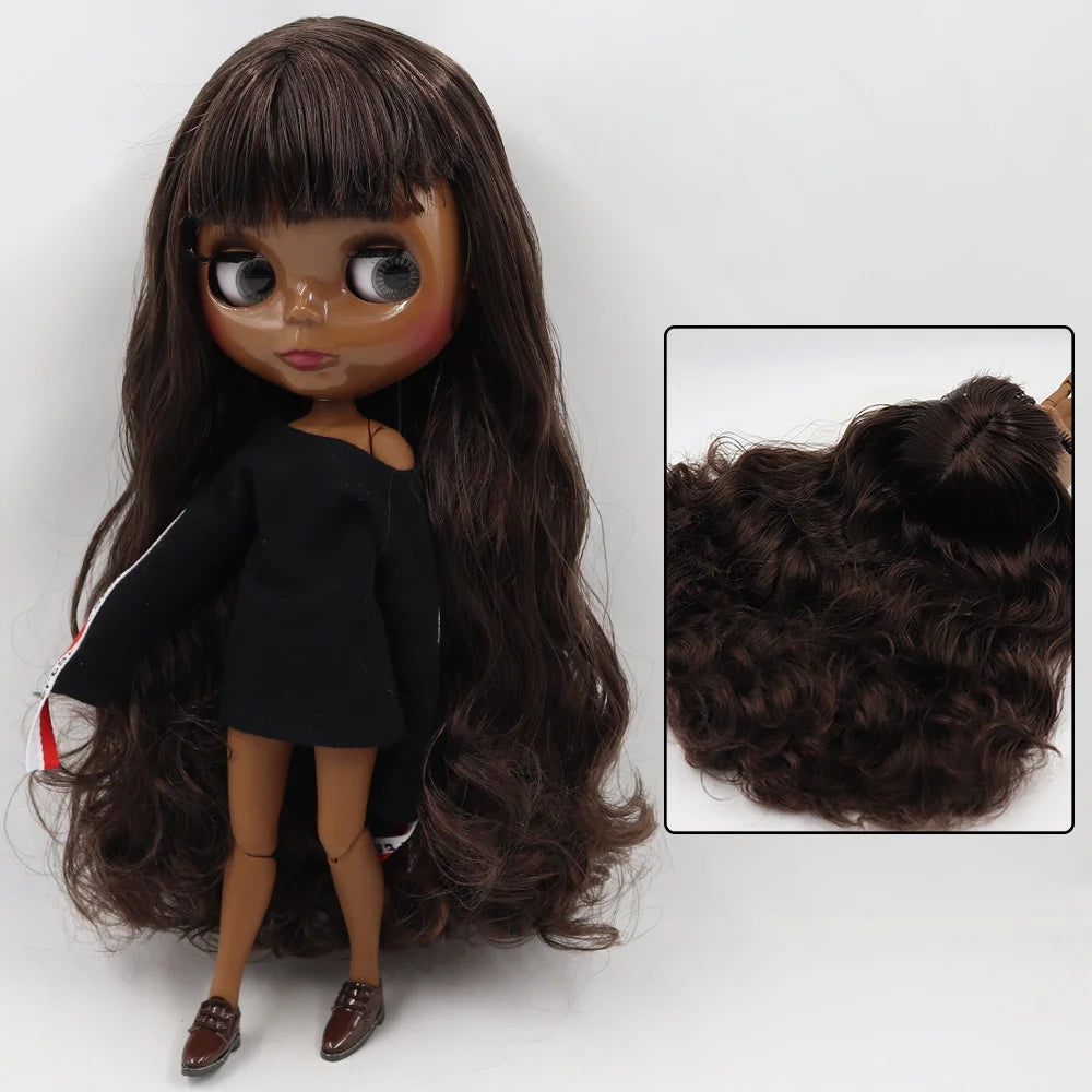 Black Mix Brown Hair 30cm Doll