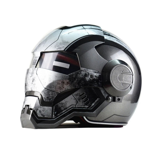 Gray Masei IRONMAN motorcycle retro open face helmet