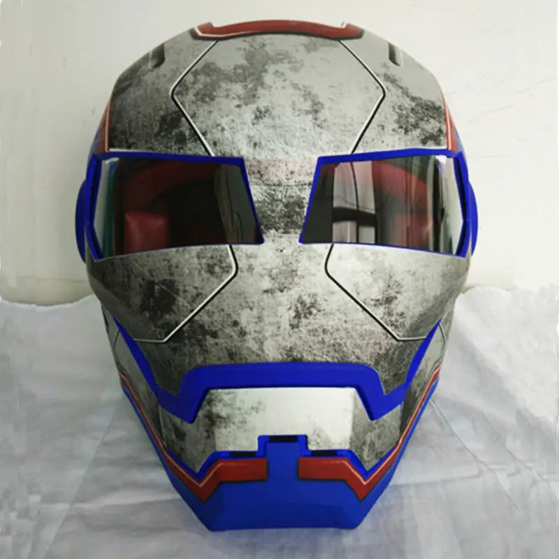 Matte Blue Retro motorcycle open face helmet
