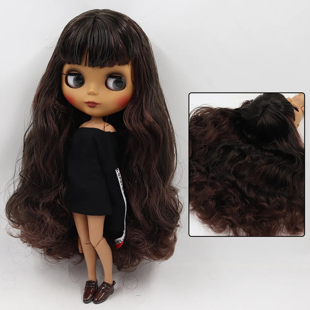 Black Mix Brown Hair 30cm Doll