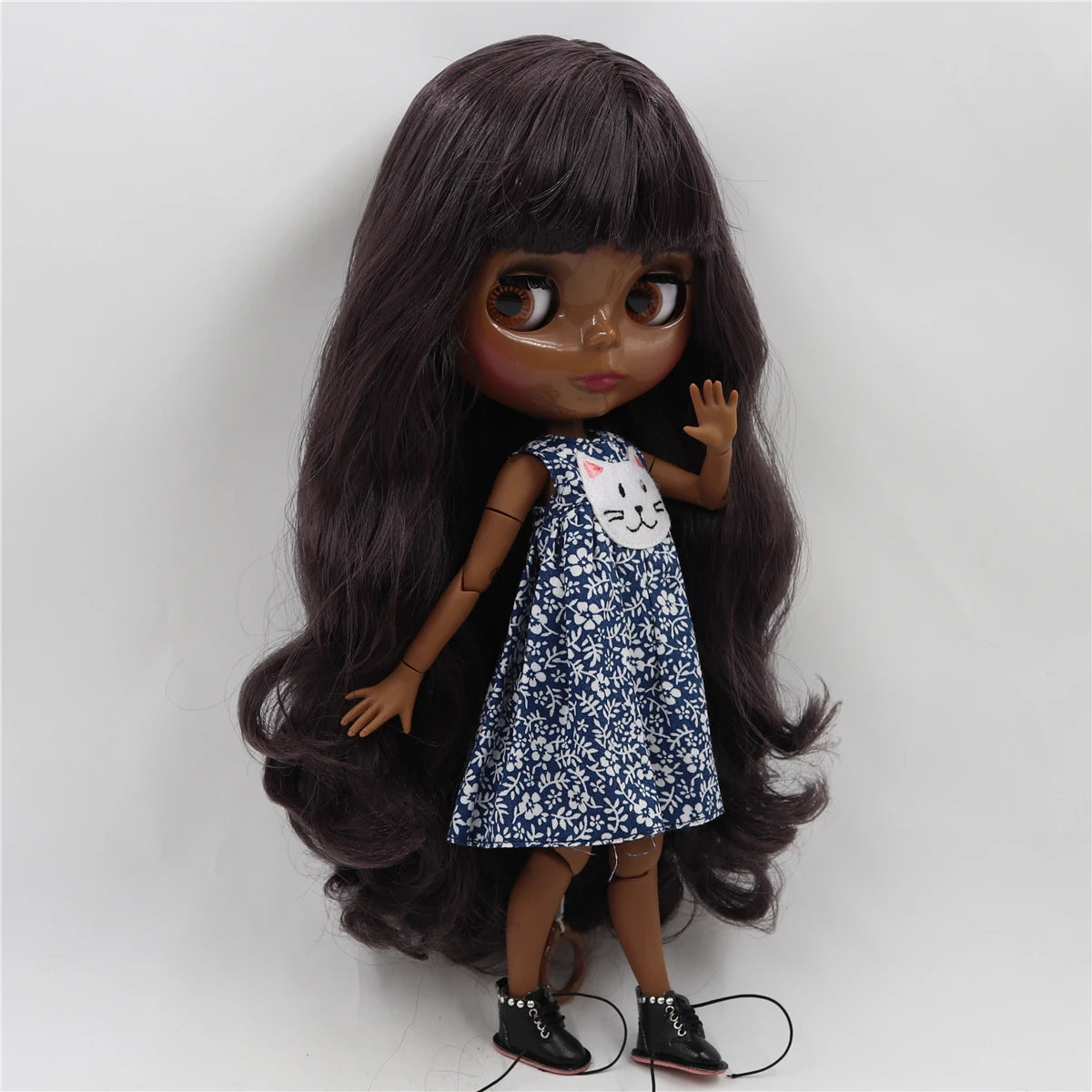 Black Skin Tone Deep Purple Hair Baby Doll