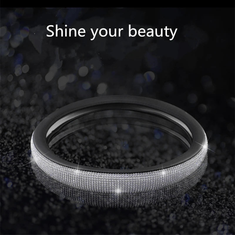Bling Diamond Rhinestones Car Steering Wheel Cover