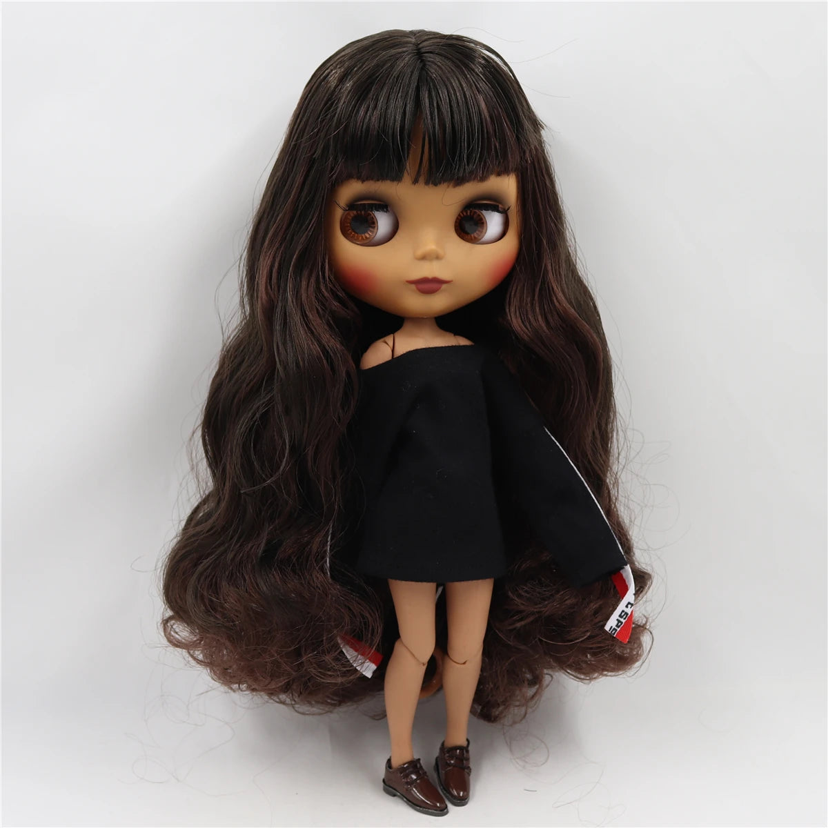 Black Mix Brown Hair 30cm Doll